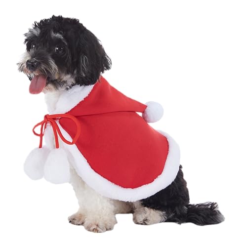 Zceplem Weihnachtlicher Haustierumhang | Katzen- und Hundeumhang Kostüm | weiche und atmungsaktive Weihnachtskatzenkleidung für kleine und mittelgroße Haustiere von Zceplem