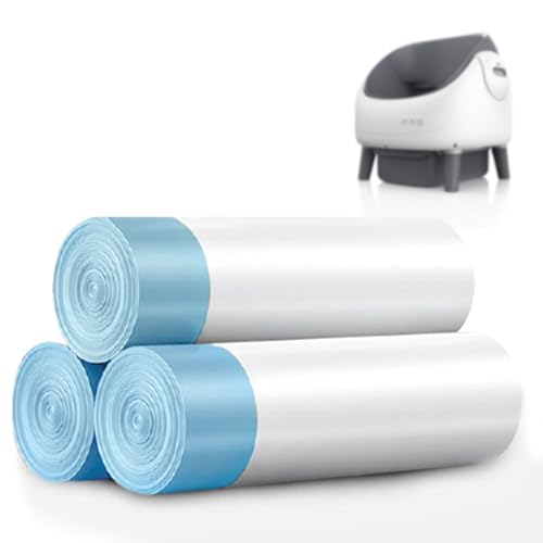 Selbstreinigende Katzentoilette, offen, 60 Stück, Kordelzug, 3 Roll-Müllbeutel, Weiß / Grau Selbstreinigende Katzentoilette, offen, 60 Stück, Kordelzug, 3 Roll-Müllbeutel, Weiß / Grau von ZeaCotio