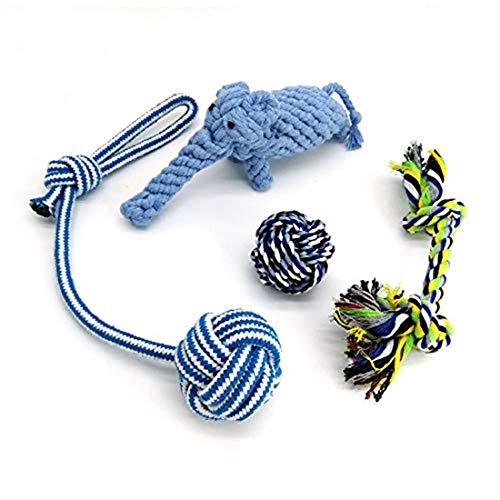 Zeagro 4pcs Haustier Hund Spielzeug Durable Pet Rope Chew Toy Set ungiftig Material Lebendige Farben Attraktives Design für Hunde-Elefanten von Zeagro