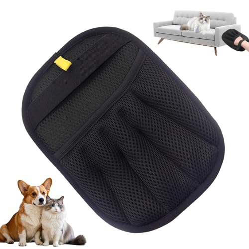 Zecnaud Tierhaarentferner Handschuh Doppelseitige Antistatische Haustierpflegehandschuh 24x16cm Für Katzen Hunde Sofas Kleidung Autositze von Zecnaud