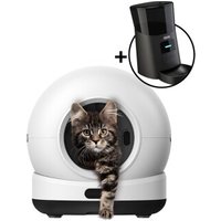 Zedar Selbstreinigende Katzentoilette, 82L Katzenklo Selbstreinigend mit App und Futterautomat Katze - Edelstahl napf - 6 Liter - mit APP Steuerung - K1200 PRO - Zedar A600 von Zedar