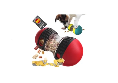 Zedegran® Hundespielzeug + kleines Beißseil, zwei Funktionen in einem Produkt, Intelligenzspiel für Hunde und Futterspender für Hunde, Spielzeug für kleine Hunde (Rot) von Zedegran