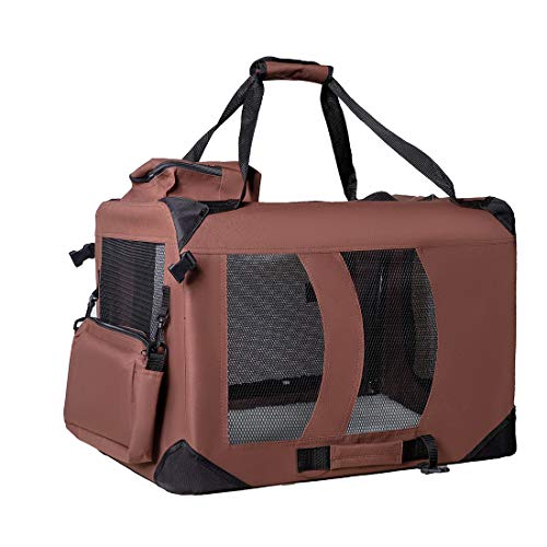 Zedelmaier Faltbare Hundebox Transportbox Hundekäfig mit verschiedenen Größen und Farben (L - 70 x 52 x52 cm, Kaffebraun) von Zedelmaier