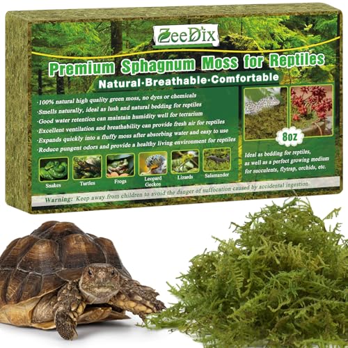 ZeeDix 220g Moos für Terrarium & Pflanzen, Reptilien Moos Terrarien Moosstreu für Leopardgeckos/Echsen/Schlangen/Schildkröten/Frösche, Sicher mit Atmungsaktivität von ZeeDix