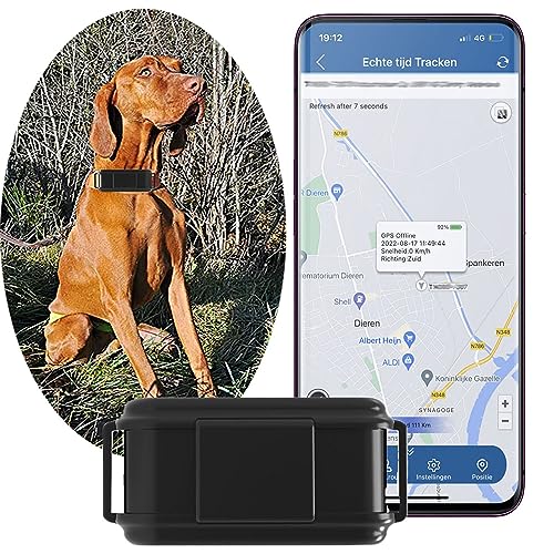 4G GPS Hunde GPS Tracker mit Ton und Lichtalarm, Statistiken, Schrittzähler und Zwei Wege Gespräch, wasserdichter Anti Verlust Hunde GPS Tracker ohne ABO für Jagdhunde – TK919PRO von Zeerkeer