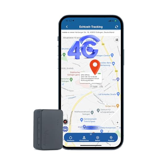 Mini 4G GPS Tracker 30 Tage Standby Magnetischer Ortungsgerät mit Echtzeit-Tracking Kinder, Auto, Motor, Wohnmobil, Fahrrad & Boot - ABO erforderlich von Zeerkeer