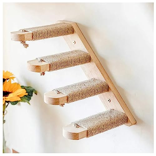 Zeetan Katzenkletterregal Wandmontage, Katzentreppe Mit Kratzern, Katzenregale Und Sitzstangen Zum Schlafen Spielen Klettern,Natural,1 Pack 4 Step Zeetan Katzenkletterregal Wandmontage, Katzentreppe Mit Kratzern, Katzenregale Und Sitzstangen Zum Schlafen Spielen Klettern,Natural,1 Pack 4 Step von Zeetan