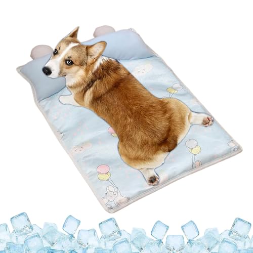 Zegaqae Hundekühlmatte | Kühle Haustiermatte | Eismatte mit Kissen für Transportbox Käfig Hundezuhause Sofa Auto bei drinnen draußen von Zegaqae