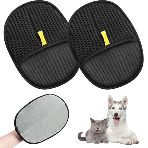2 Stück Double-Sided Pet Grooming Gloves,Static Removal Gloves,Reusable Pet Hair Remover Glove,Pet Grooming Gloves für Haustier Glattes und Gesundes Fell, Für Kleidung, Sofas, Bettlaken 2 Stück Double-Sided Pet Grooming Gloves,Static Removal Gloves,Reusable Pet Hair Remover Glove,Pet Grooming Gloves für Haustier Glattes und Gesundes Fell, Für Kleidung, Sofas, Bettlaken von ZeiLaBang Kakadi