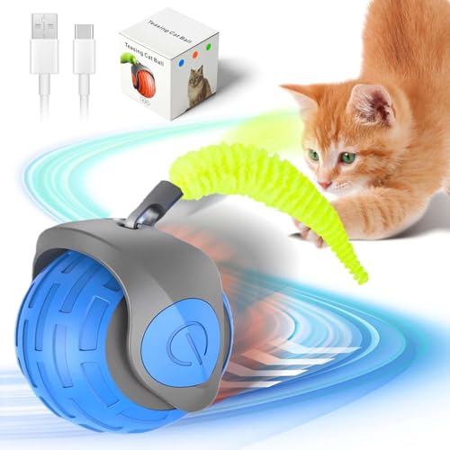 Katzenspielzeug Elektrisch,Interaktiver Spielball mit Schwanz für Katzen,360° Rolling kleine Katzen Puppy Hunde Pet Ball,Interaktiver Ball Katze,Smart Interactive Cat Toy Self Rolling Electric Ball Katzenspielzeug Elektrisch,Interaktiver Spielball mit Schwanz für Katzen,360° Rolling kleine Katzen Puppy Hunde Pet Ball,Interaktiver Ball Katze,Smart Interactive Cat Toy Self Rolling Electric Ball von ZeiLaBang Kakadi