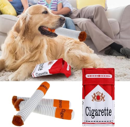 Hundezigaretten Spielzeug,Hundespielzeug Zigarette,Zigaretten Spielzeug Hund,Interaktives Hundespielzeug für Welpen,Cigarette Dog Toy,Quietschendes Hundespielzeug mit Hundespielzeug Zigarettenpackung von ZeiLaBang Kakadi