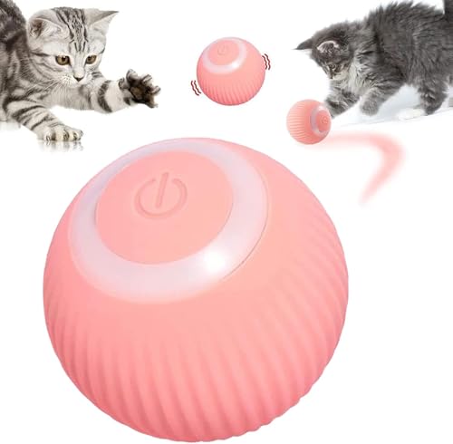 ZeiLaBang Kakadi Interaktives Katzenspielzeug Ball,Katzenspielzeug Ball Elektrisch,360° Selbstdrehender Elektrisch Ball,USB Wiederaufladbares Katzenball mit LED Licht,Smart Interactive Cat Ball von ZeiLaBang Kakadi