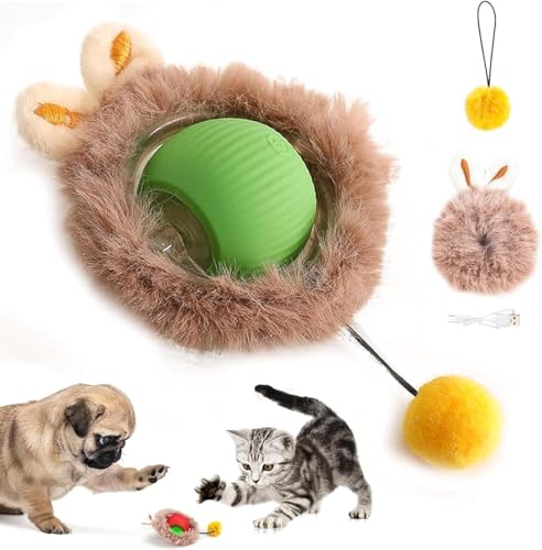 ZeiLaBang Kakadi Katzenspielzeug Elektrisch,Interaktive Katzenspielzeuge,360° Rolling kleine Katzen Puppy Hunde Pet Ball,Interaktiver Ball Katze,Smart Interactive Cat Toy Self Rolling Electric Ball von ZeiLaBang Kakadi
