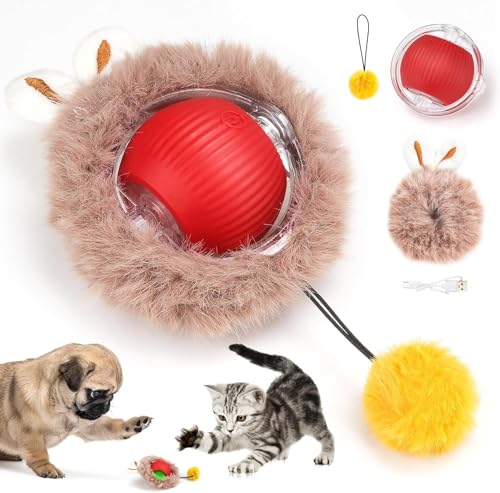 ZeiLaBang Kakadi Katzenspielzeug Elektrisch,Interaktive Katzenspielzeuge,360° Rolling kleine Katzen Puppy Hunde Pet Ball,Interaktiver Ball Katze,Smart Interactive Cat Toy Self Rolling Electric Ball von ZeiLaBang Kakadi