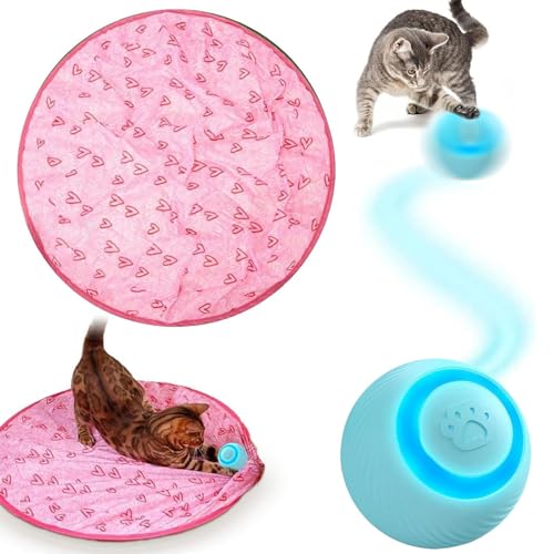 ZeiLaBang Kakadi Interaktives Katzenspielzeug Matte,2 in 1 Simuliertes Interaktives Jagd Katzenspielzeug,mit Katzenspielzeug Ball Elektrisch,Jagd Katze Matte Spielzeug,Katzenspielzeug Elektrisch von ZeiLaBang Kakadi