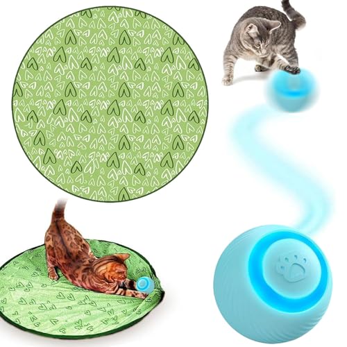 ZeiLaBang Kakadi Interaktives Katzenspielzeug Matte,2 in 1 Simuliertes Interaktives Jagd Katzenspielzeug,mit Katzenspielzeug Ball Elektrisch,Jagd Katze Matte Spielzeug,Katzenspielzeug Elektrisch von ZeiLaBang Kakadi