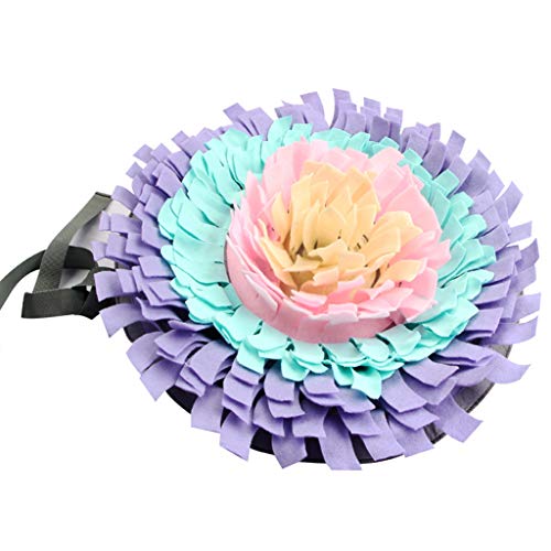 Purple Fringe Flower Type Dog Snuffle Feeding Mat Round Pet Nosework Training Dog Training Blanket Funny Dog Mat Interactive Puzzle Slow Feeder Snuffle Mat For Dogs Snuffle Mat Dog Mat Dog Puzzles Dog von Zeizafa