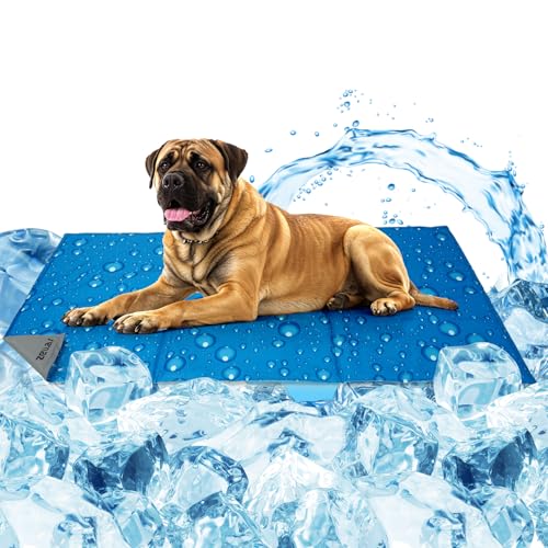 Zellar Kühlmatte für Hunde Selbst Kühlende Hundematte Kühldecke Hunde Sommer Kühlkissen Hundedecke mit Kaltgel-Füllung für Zuhause Unterwegs oder im Auto, XL 120x70cm von Zellar
