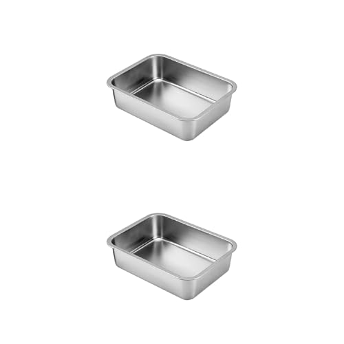 Katzentoilette aus Edelstahl für Katzen mit älteren Katzen, 10,2 cm Höhe, leicht zu reinigen, Katzentoilette, Pfanne, für Katzen mit kleinen Katzentoilette aus Edelstahl für Katzen mit älteren Katzen, 10,2 cm Höhe, leicht zu reinigen, Katzentoilette, Pfanne, für Katzen mit kleinen von Zemusinet