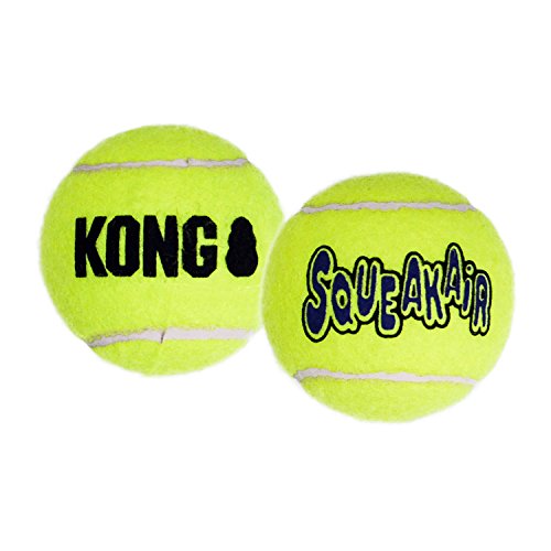 KONG – Squeakair Balls – Premium-Hundespielzeug, Quietschende Tennisbälle, Zahnschonend (3er–Pack) – Für Kleine Hunde von KONG