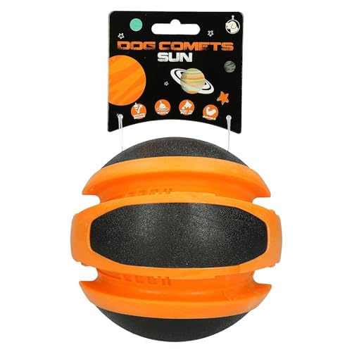 Dog Comets Sun - Hundespielzeug - Hundeball - Bouncing - TPR-Gummi - Ø14 cm – Orange von Dog Comets