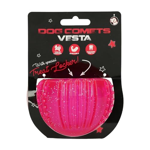 Dog Comets Vesta Treat Locker - Hundespielzeug - Intelligenzspielzeug - TPR-Gummi - Ø7 cm – Rosa von Dog Comets