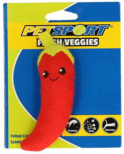 PetSport Veggies Fresh Spaanse Peper Katzenspielzeug mit Federn von PetSport