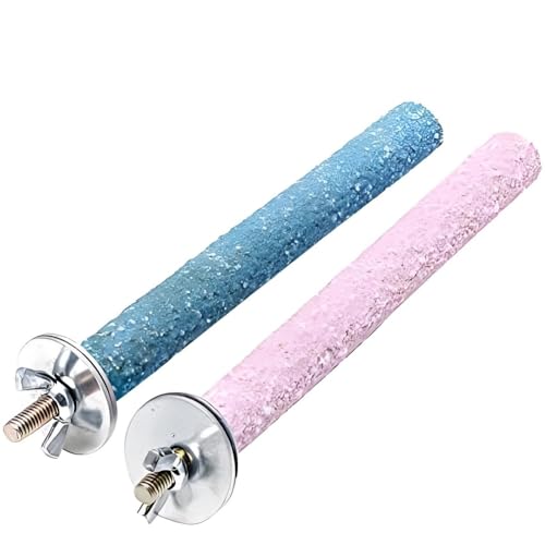 Papageien-Sitzstange, Naturholz, Vogelsitzstange, Plattform, Pfotenschleifstäbchen, Käfigzubehör, Übungsspielzeug für Wellensittiche, Sittiche, Nymphensittiche (zufällige Farbe) von Zenarao