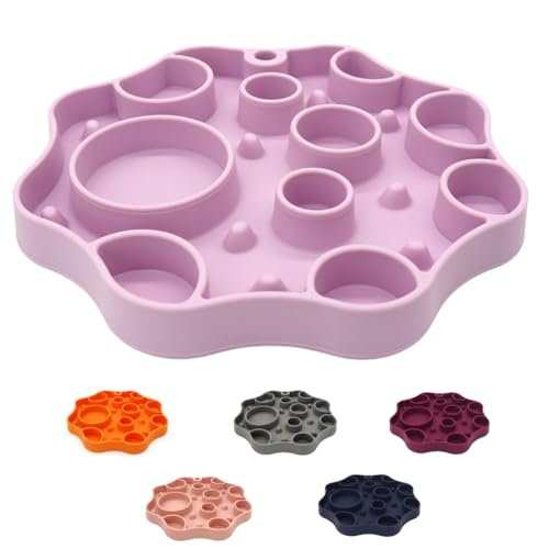 Rutschfester Slow Feeder Pet Bowl - Anti-Ersticken Futternapf mit Saugnäpfen für Hunde & Katzen, Fördert eine gesunde Verdauung (Lila, Blase) von ZenceWell