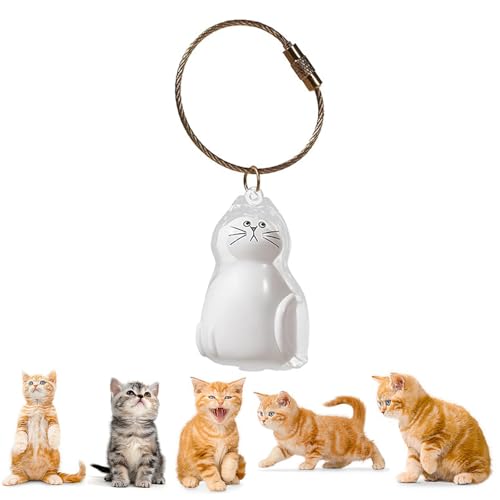 Zengjunwei Katzenhaar-Schlüsselanhänger, Cat Hair Memorial Capsules Schlüsselbund, Transparente Katzenhaarspeicherbox, Pet Haar Erinnerungsbox Zum Aufsammeln Tierhaaren (E) von Zengjunwei