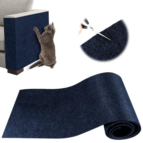 ZenithyrEn Kratzschutz für Katzen, selbstklebend, 100 x 30 cm, wiederverwendbar und zuschneidbar, ideal für Sofas, Möbel und Wände, einfach anzubringen (blau) von ZenithyrEn