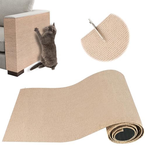 ZenithyrEn kratzmatte Katze, kratzmatte selbstklebend, 100 x 30 cm, wiederverwendbar und zuschneidbar, ideal für Sofas, Möbel und Wände, einfach anzubringen, Sisal und Teppich ZenithyrEn kratzmatte Katze, kratzmatte selbstklebend, 100 x 30 cm, wiederverwendbar und zuschneidbar, ideal für Sofas, Möbel und Wände, einfach anzubringen, Sisal und Teppich von ZenithyrEn