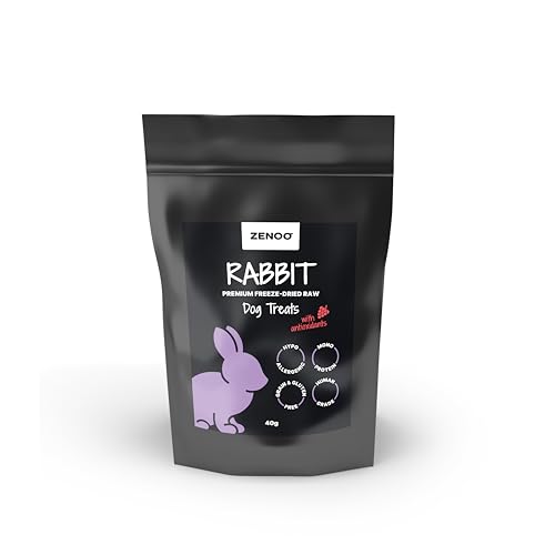 Gefriergetrocknete Hunde Leckerlis aus Kaninchen mit Antioxidantien - Hundeleckerli getreidefrei, glutenfrei, ohne Füllstoffe Getrocknete Trainingshappen mit Inulin fur Training oder als Snack – Zenoo Gefriergetrocknete Hunde Leckerlis aus Kaninchen mit Antioxidantien - Hundeleckerli getreidefrei, glutenfrei, ohne Füllstoffe Getrocknete Trainingshappen mit Inulin fur Training oder als Snack – Zenoo von Zenoo