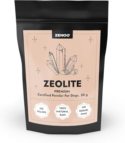 Zeolith Nahrungsergänzung für Hunde & Katze - Premium Zeolite Pulver für Darmreinigung, Keine Konservierungsstoffe, Allergenfrei, Barf geeignet, Hunde Darmflora aufbauen mit Natürlichen Mineralien Zeolith Nahrungsergänzung für Hunde & Katze - Premium Zeolite Pulver für Darmreinigung, Keine Konservierungsstoffe, Allergenfrei, Barf geeignet, Hunde Darmflora aufbauen mit Natürlichen Mineralien von Zenoo