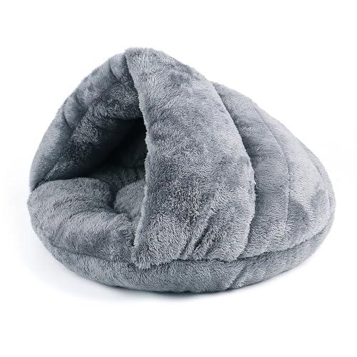 Zentaurus Hundebett – mittel und klein – für Katzen – Anti-Stress-Plüschbett (grau, L: 45 x 45 cm) von Zentaurus