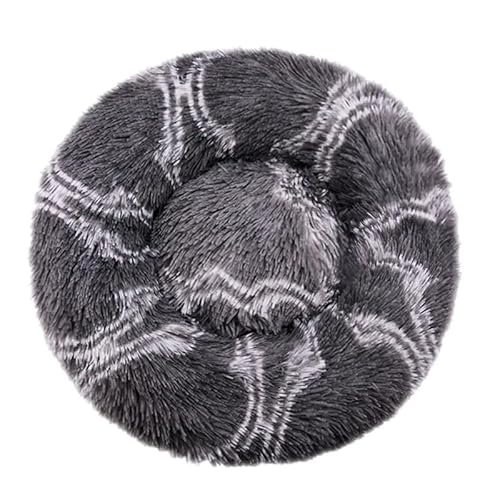 Zentaurus Hundebett, rund, Bett für Hunde und Katzen, aus Plüsch, weich und flauschig (Grau, 40 cm) von Zentaurus