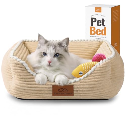 Kaffee-/Katzen-Hundebett für Haustiere, rechteckiges Haustierbett, Geschenk für Welpen und Kätzchen, maschinenwaschbar, beruhigendes, flauschiges Haustier-Couch-Sofa für drinnen und draußen, Kaffee-/Katzen-Hundebett für Haustiere, rechteckiges Haustierbett, Geschenk für Welpen und Kätzchen, maschinenwaschbar, beruhigendes, flauschiges Haustier-Couch-Sofa für drinnen und draußen, von Zerbuger