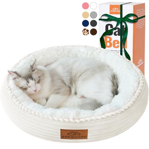 Zerbuger Rundes Katzen-/Hundebett, Geschenk für große, mittelgroße und kleine Hunde, Katzen, maschinenwaschbar, Schlafsofa, rutschfeste Unterseite, atmungsaktiv, weich, beruhigend, für drinnen und Zerbuger Rundes Katzen-/Hundebett, Geschenk für große, mittelgroße und kleine Hunde, Katzen, maschinenwaschbar, Schlafsofa, rutschfeste Unterseite, atmungsaktiv, weich, beruhigend, für drinnen und von Zerbuger