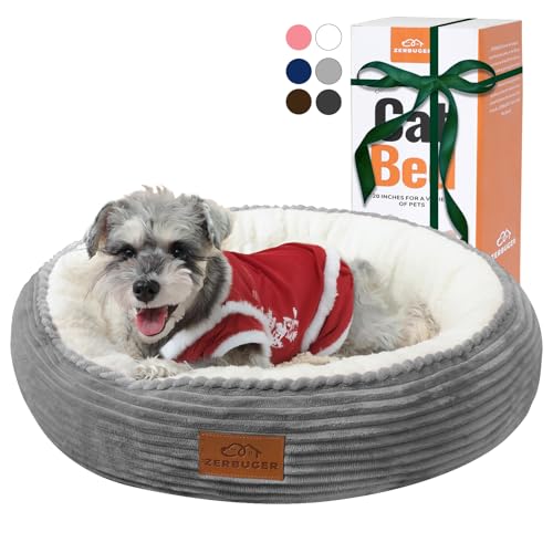 Zerbuger Rundes Katzen- und Hundebett für große, mittelgroße und kleine Hunde und Katzen, maschinenwaschbar, Schlafsofa, rutschfeste Unterseite, atmungsaktiv, weich, beruhigend, Haustier-Kuscheltier Zerbuger Rundes Katzen- und Hundebett für große, mittelgroße und kleine Hunde und Katzen, maschinenwaschbar, Schlafsofa, rutschfeste Unterseite, atmungsaktiv, weich, beruhigend, Haustier-Kuscheltier von Zerbuger