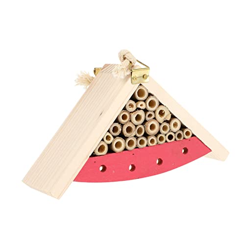 Zerodeko 1 Stück Hölzernes Insektennest Bienenhäuser Für Den Garten Insektenhaus Mauerbienenhaus Bienenstock Aus Holz Hängendes Bienenhaus Hängender Außenhütte Bemaltes Rosa Eisen von Zerodeko