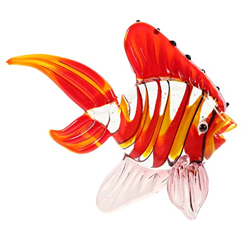 Zerodeko Glasdeko Fische Handgefertigt Aus Buntglas Motiv Fischfigur Dekor Für Wohnkultur Schreibtischdekoration Fischornament von Zerodeko