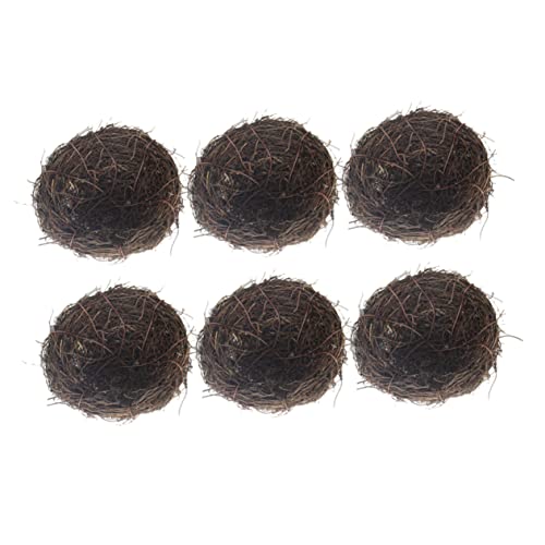 Zerodeko 2 Sätze Simulation Rattan Vogelnest Vögel Vogelnester Vogelhäuser Nesthaus Material Vogelhäuser Outdoor Country Style Vogelnest Stroh Vogelnest Zweig Vogelnest 6 Stück * 2 von Zerodeko