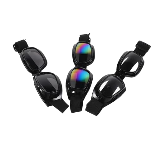 Zerodeko 3 Teilige Große Hundebrille Sonnenschutz Sonnenbrille Für Hunde Winddicht Wasserdicht Haustierbrille Mit Verstellbarem Riemen Zum Motorradfahren von Zerodeko