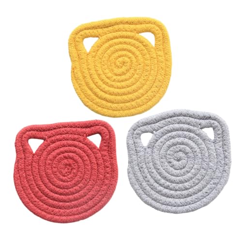 Zerodeko 3stücke Teiliges Katzenohren Untersetzer Baumwollfäden Hitzebeständige Absorbierende Tischunterlage Für Küche Und Für Kaffeetassen Und Gläser Zerodeko 3stücke Teiliges Katzenohren Untersetzer Baumwollfäden Hitzebeständige Absorbierende Tischunterlage Für Küche Und Für Kaffeetassen Und Gläser von Zerodeko