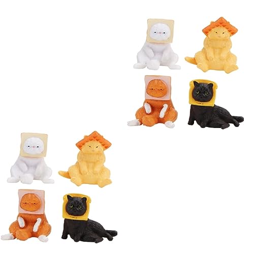 Zerodeko 8 STK Katzenschmuck Dekor Kuchenornament Spielzeug Desktop-Katzenverzierung Brot PVC von Zerodeko