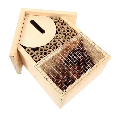 Zerodeko Bienenhaus hängender Bienenstock hängende Bienenkabine Bienen lebensraum hängender Bienenzuchtschutz Außenhütte Nest bemaltes Marienkäfer Kabine hängendes Holz von Zerodeko