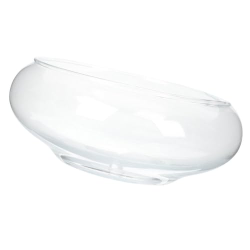 Glas-Fischglas Hydrokultur-Blumentopf Lotus-Hydrokulturbehälter Klares Glas-Aquarium Kleines Aquarium Rundes Glasaquarium Für -Betta von Zerodeko