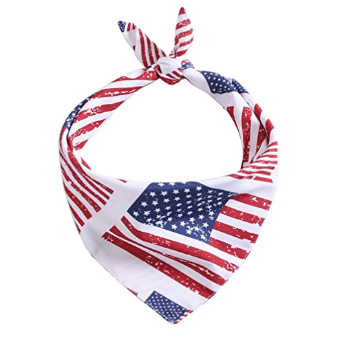 Zerodeko 1stk Dreieckstuch Zum Unabhängigkeitstag Hundeschal Verstellbares Hundelätzchen Patriotischer Katzen-Bandana-schal Juli-Party-haustierbandana Usa-schal Flagge Lieferungen Polyester von Zerodeko