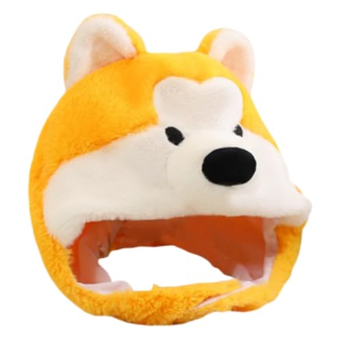 Zerodeko Plüsch Hundemütze im Cartoon Stil Lustige Hundekopf Kopfbedeckung für Partys Cosplay und Fotos Komfortable Plüschmütze mit Süßem Design für Erwachsene und Teenager von Zerodeko