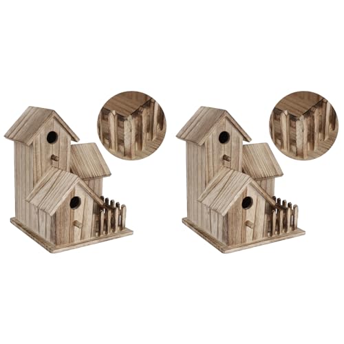 2 Stück Vogelhaus, Dekoratives Vogelhaus aus Holz für den Außenbereich, Vogelhaus, Futterspender, Garten-Hängebox für Schwalben, Papageien, Kleine Vogeltiere, Hängendes Vogelhaus 2 Stück Vogelhaus, Dekoratives Vogelhaus aus Holz für den Außenbereich, Vogelhaus, Futterspender, Garten-Hängebox für Schwalben, Papageien, Kleine Vogeltiere, Hängendes Vogelhaus von Zerodis